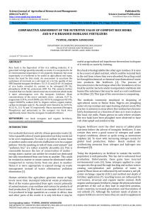 ABSTRACT useful as agricultural soil input hence the need not to... of it strictly as waste by burning.