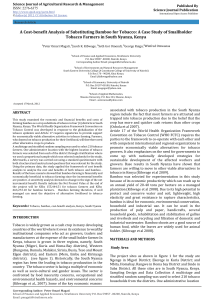 A Cost-benefit Analysis of Substituting Bamboo for Tobacco: A Case... Tobacco Farmers in South Nyanza, Kenya