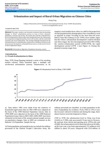 Urbanization and Impact of Rural-Urban Migration on Chinese Cities Published By