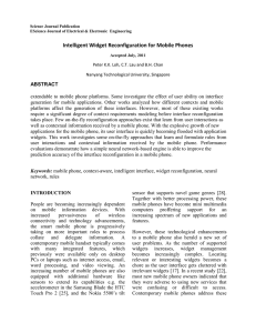 Intelligent Widget Reconfiguration for Mobile Phones