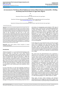 Science Journal of Environmental Engineering Research Published By ISSN: 2276-7495 Science Journal Publication