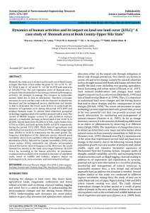 Published By Science Journal of  Environmental Engineering  Research ISSN: 2276-7495