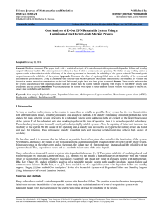 Cost Analysis of K-Out Of-N Repairable System Using a Published By