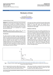 Mechanics of Atom Science Journal of Physics Published By ISSN: 2276-6367