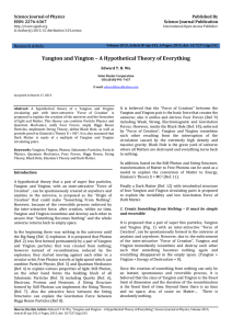 Yangton and Yington – A Hypothetical Theory of Everything Published By