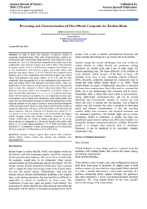 Processing and Characterization of Fiber/Plastic Composite for Turbine Blade