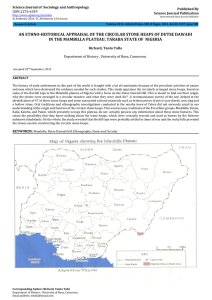 AN ETHNO-HISTORICAL APPRAISAL OF THE CIRCULAR STONE HEAPS OF DUTSE... IN THE MAMBILLA PLATEAU, TARABA STATE OF  NIGERIA