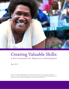 Creating Valuable Skills: A New Framework for Migration as Development May 2013