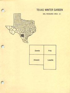 TEXAS WINTER GARDEN t ~ SOIL RESOURCE AREA 12 Zavala