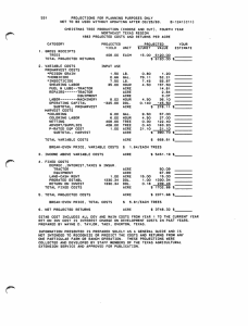 531 PROJECTIONS FOR PLANNING PURPOSES ONLY