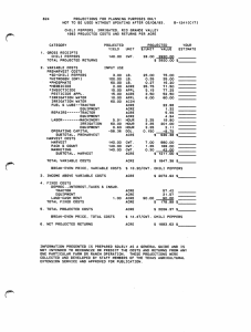 824  PROJECTIONS  FOR  PLANNING  PURPOSES ... NOT TO BE USED WITHOUT UPDATING AFTER 03/08/83,