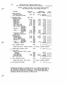 574  PROJECTIONS  FOR  PLANNING  PURPOSES ... NOT TO BE USED WITHOUT UPDATING AFTER 03/23/83. B-124KC12)
