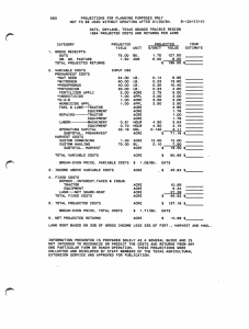 660  PROJECTIONS  FOR  PLANNING  PURPOSES ... NOT  TO  BE  USED  WITHOUT ...