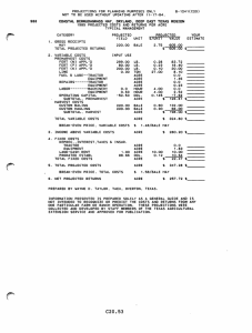 PROJECTIONS FOR PLANNING PURPOSES ONLY B-124KC20) 988