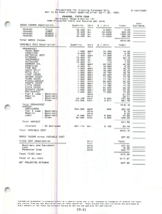 Projections  for  Planning  Purposes  Only B-124KC09)