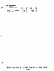 CROP PRODUCTS REPORT October  24,  1992