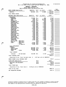 B-1241(C12) Projections  for  Planning  Purposes  Only