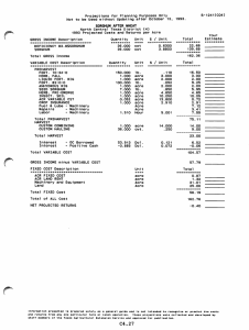 B-1241(C04) Projections  for  Planning  Purposes  Only