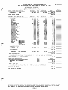 B-124KC12) Projections  for  Planning  Purposes  Only 1993.