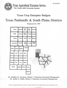 Texas Panhandle &amp; South Plains Districts I Texas Agricultural Extension Service