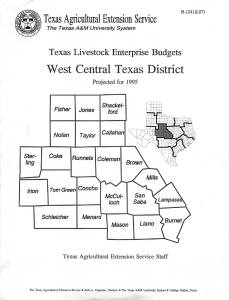 Texas Livestock Enterprise Budgets