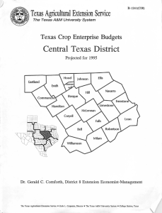 li Texas Agricultural Extension Service Texas Crop Enterprise Budgets Projected for 1995