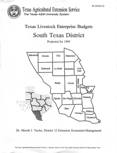 I Texas Agricultural Extension Service i Texas Livestock Enterprise Budgets