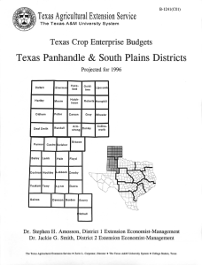 Texas Panhandle &amp; South Plains Districts r)S Texas Agricultural Extension Service