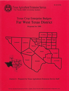 Far West Texas District jl Texas Agricultural Extension Service Projected for 1996