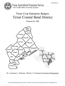 Texas Coastal Bend District M Texas Agricultural Extension Service Projected for 1996