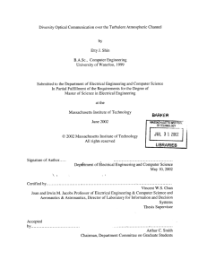 Diversity Optical  Communication  over the Turbulent  Atmospheric ... J. B.A.Sc.,  Computer  Engineering by