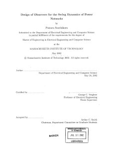 Design  of  Observers  for  the ... Networks Paisarn Sonthikorn