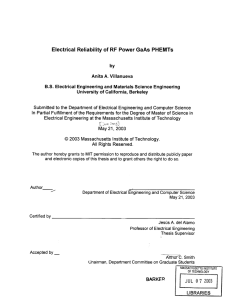 Electrical  Reliability of RF  Power  GaAs ... by Anita A. Villanueva
