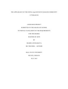 THE APPEARANCE OF THE INITIAL [dʒ] SOUND IN OLMACHI COMMUNITY UTTERANCES