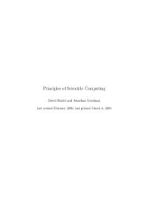 Principles of Scientific Computing David Bindel and Jonathan Goodman