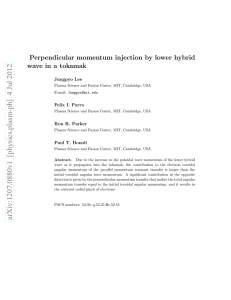 Perpendicular momentum injection by lower hybrid wave in a tokamak Jungpyo Lee