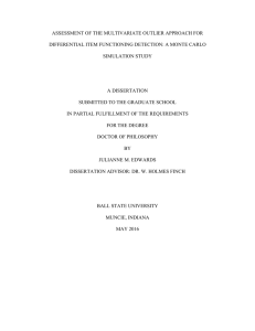 ASSESSMENT OF THE MULTIVARIATE OUTLIER APPROACH FOR