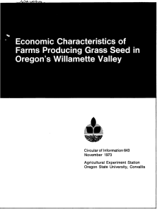 Economic Characteristics of Farms Producing Grass Seed in Oregon's Willamette Valley
