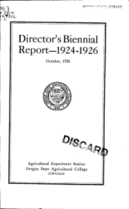 Report 1924-1926 Director's Biennial 41 Oregon State Agricultural College