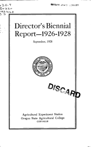 Report 1926-1928 Director's Biennial Or Oregon State Agricultural College