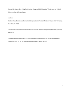 Beyond the Search Box: Using Participatory Design to Elicit Librarians’... Discovery Search Results Pages