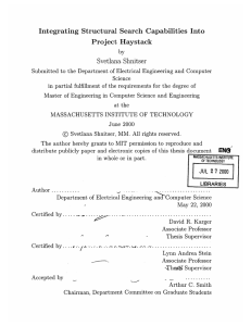 Integrating Structural Search  Capabilities  Into Project  Haystack