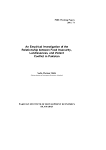 An Empirical Investigation of the Relationship between Food Insecurity, Landlessness, and Violent