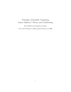 Principles of Scientific Computing Linear Algebra I, Theory and Conditioning