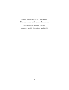 Principles of Scientific Computing Dynamics and Differential Equations