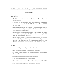 Logistics Notes: ODEs