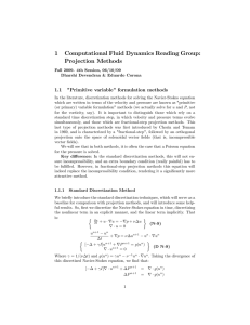 1 Computational Fluid Dynamics Reading Group: Projection Methods 1.1