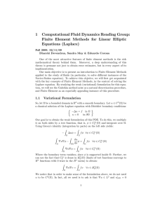 1 Computational Fluid Dynamics Reading Group: Finite Element Methods for Linear Elliptic