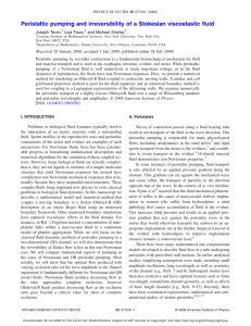 Peristaltic pumping and irreversibility of a Stokesian viscoelastic fluid Joseph Teran,