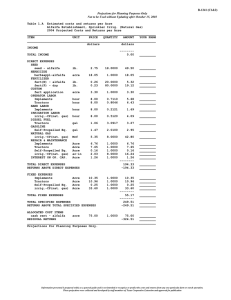 B-1241 (C1&amp;2)  Table 1.A  Estimated costs and returns per Acre